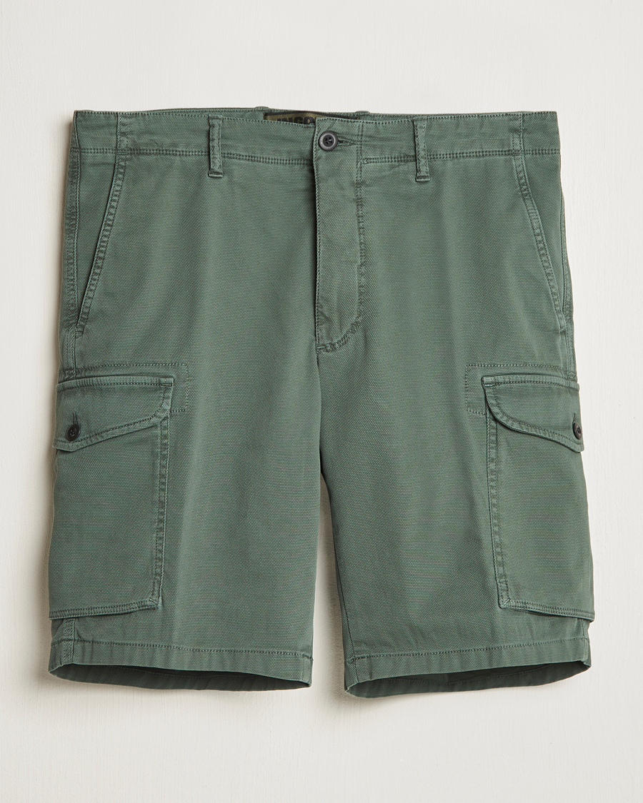 Herr | Shorts | Incotex | Cotton Cargo Shorts Bottle Green