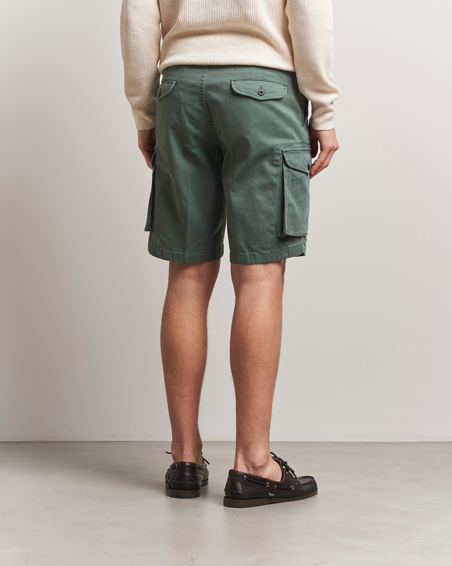 Herr | Shorts | Incotex | Cotton Cargo Shorts Bottle Green