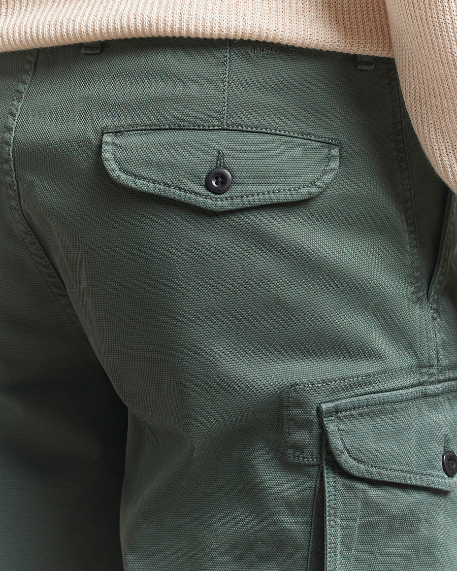 Herr | Shorts | Incotex | Cotton Cargo Shorts Bottle Green