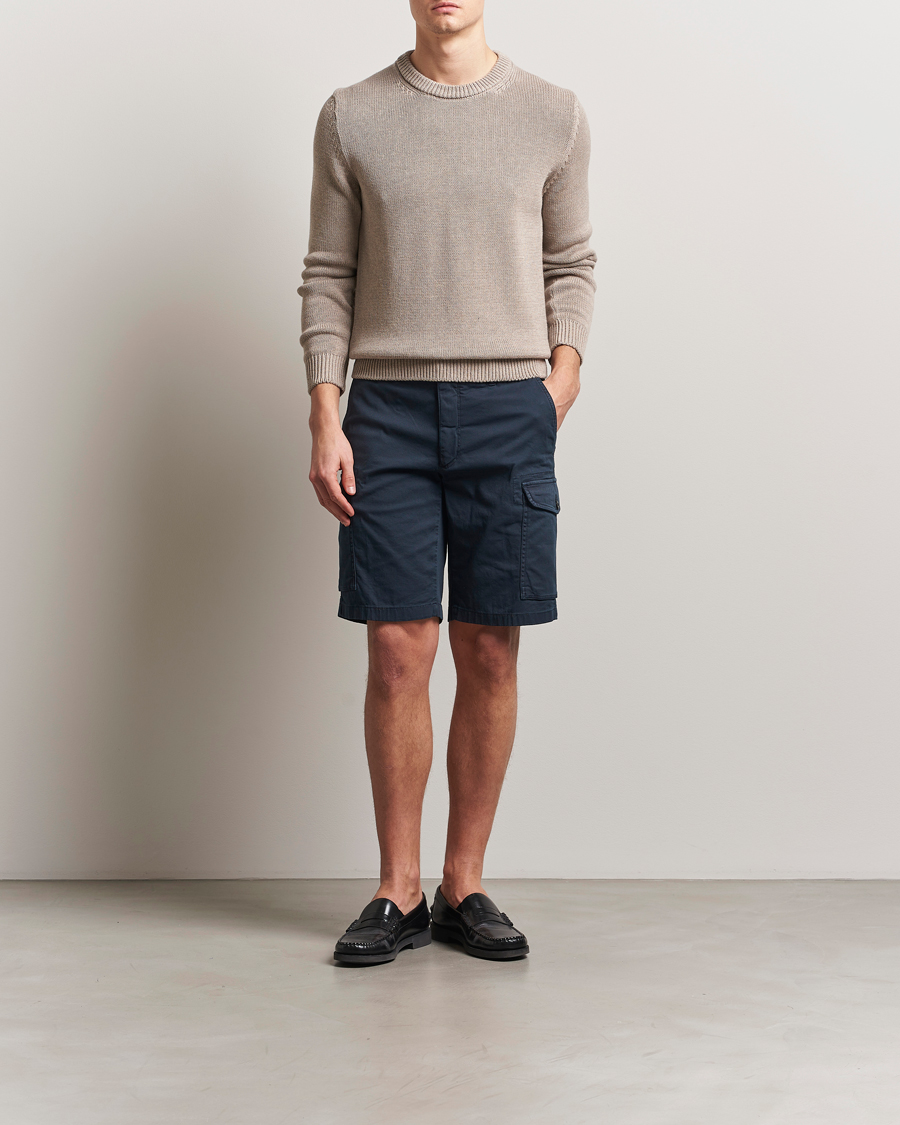 Herr | Shorts | Incotex | Cotton Cargo Shorts Navy