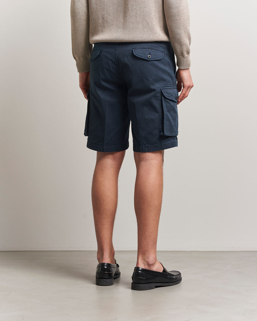 Herr | Shorts | Incotex | Cotton Cargo Shorts Navy