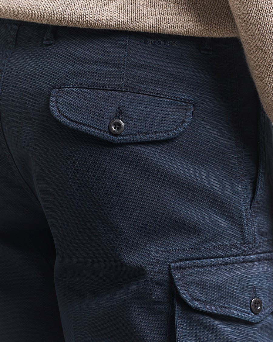 Herr | Shorts | Incotex | Cotton Cargo Shorts Navy