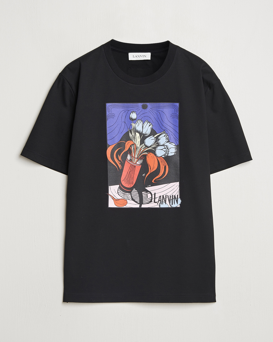 Herr | T-Shirts | Lanvin | Vase Print T-Shirt Black