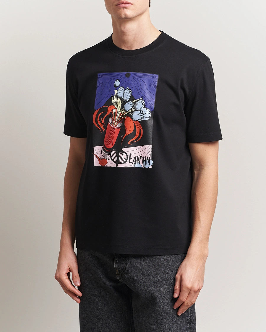 Herr | T-Shirts | Lanvin | Vase Print T-Shirt Black