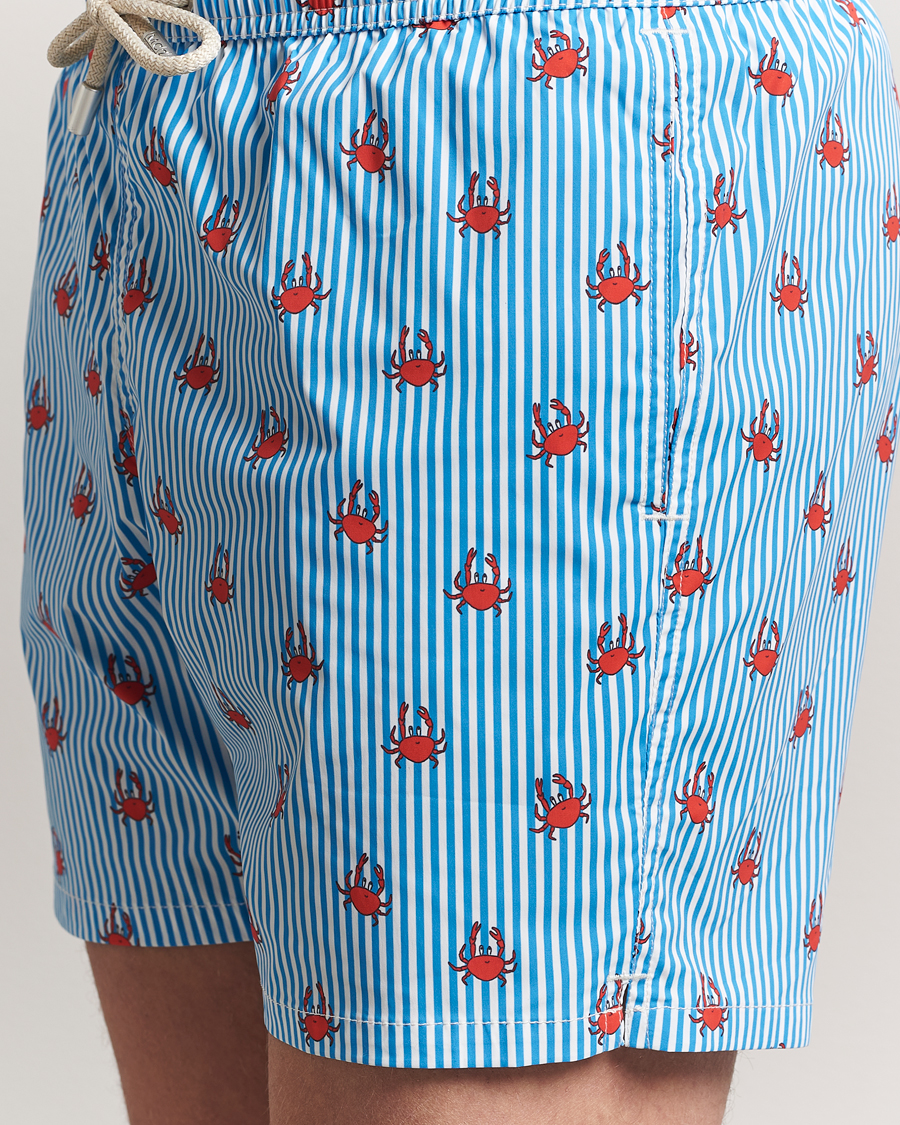 Herr | Badbyxor | MC2 Saint Barth | Printed Nylon Swim Shorts Blue Crab Stripes