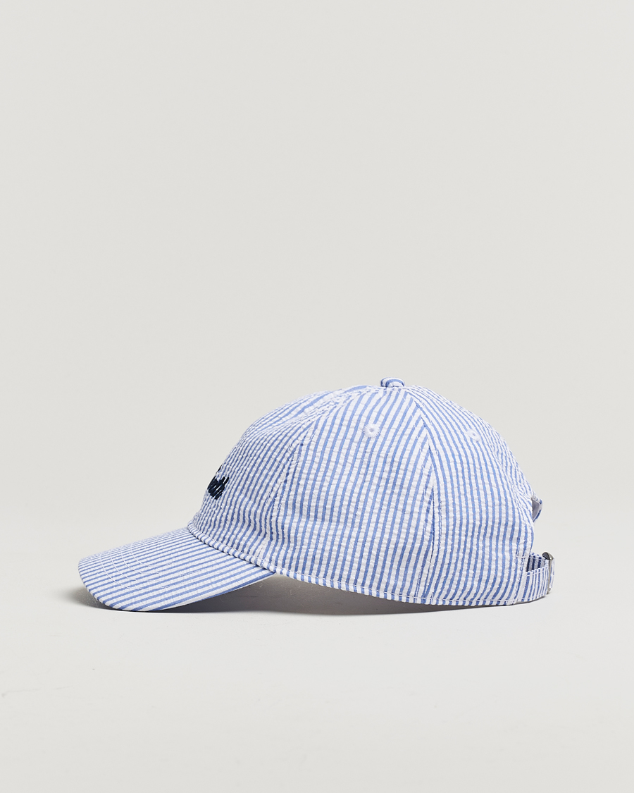 Herr | Hattar & kepsar | MC2 Saint Barth | Seersucker Baseball Cap Blue Stripes