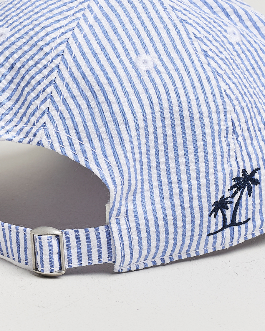 Herr | Hattar & kepsar | MC2 Saint Barth | Seersucker Baseball Cap Blue Stripes