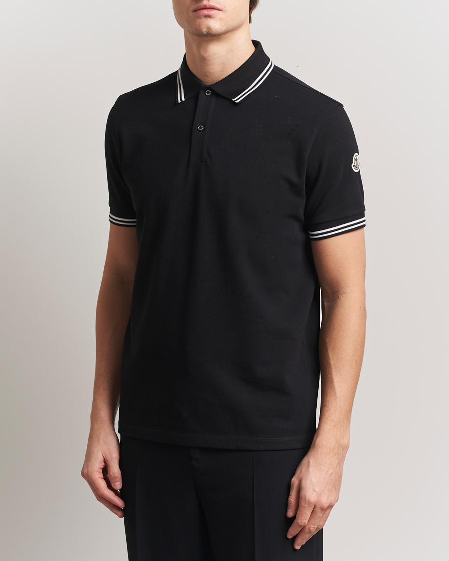 Herr | Pikéer | Moncler | Contrast Rib Polo Black