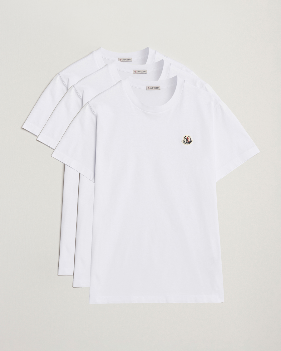 Herr | T-Shirts | Moncler | 3-pack Logo T-Shirts White