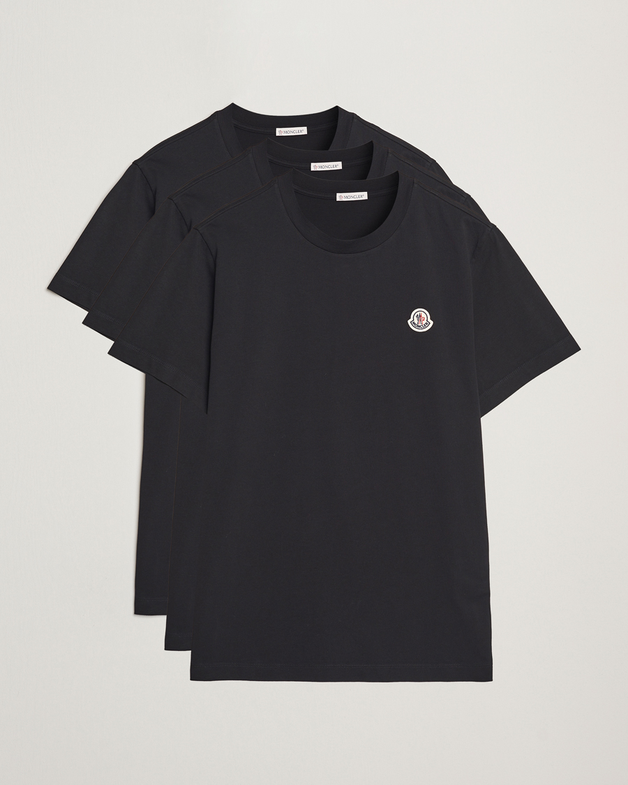 Herr | T-Shirts | Moncler | 3-pack Logo T-Shirts Black