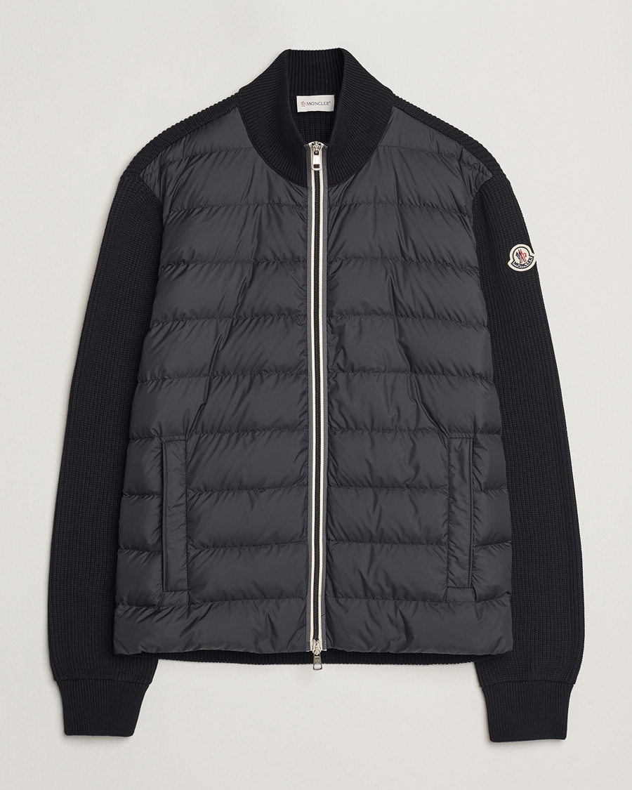 Herr | Tröjor | Moncler | Contrast Zip Cardigan Black