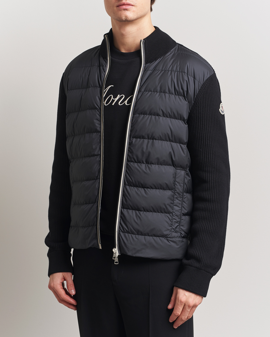 Herr | Tröjor | Moncler | Contrast Zip Cardigan Black