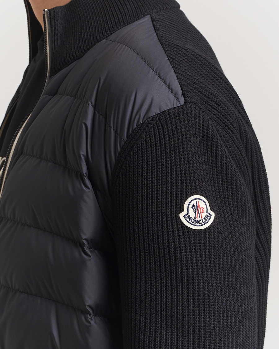 Herr | Tröjor | Moncler | Contrast Zip Cardigan Black