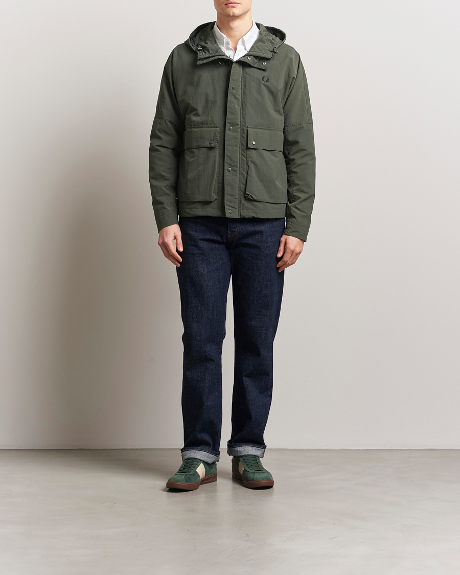 Herr | Jackor | Fred Perry | Cropped Hooded Fishing Parka Field Green