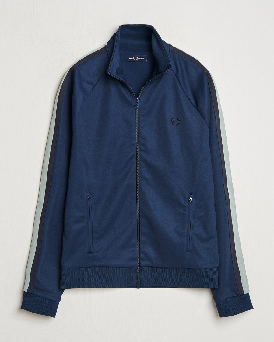 Herr | Tröjor | Fred Perry | Two Color Taped Track Jacket Tennis Blue