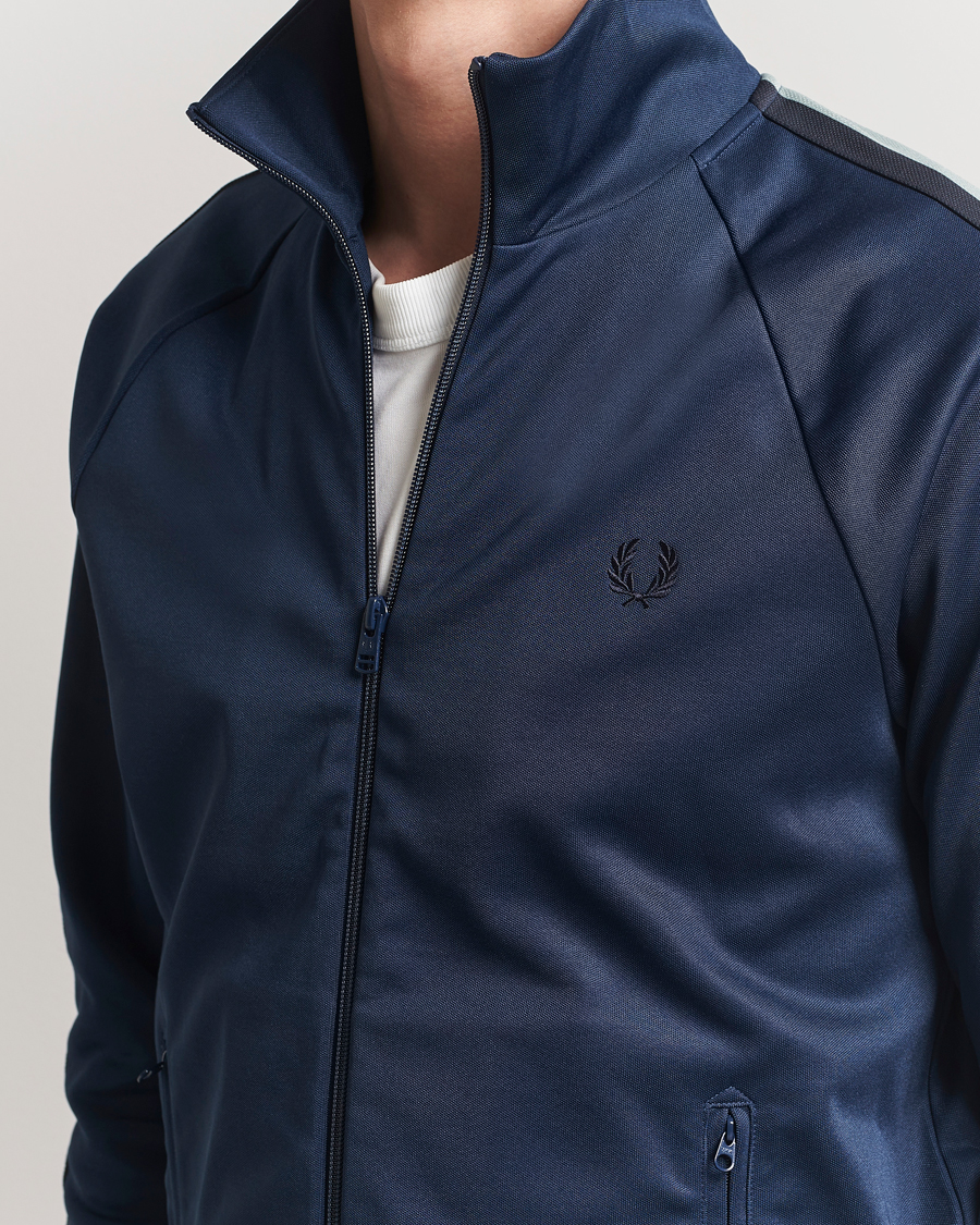 Herr | Tröjor | Fred Perry | Two Color Taped Track Jacket Tennis Blue