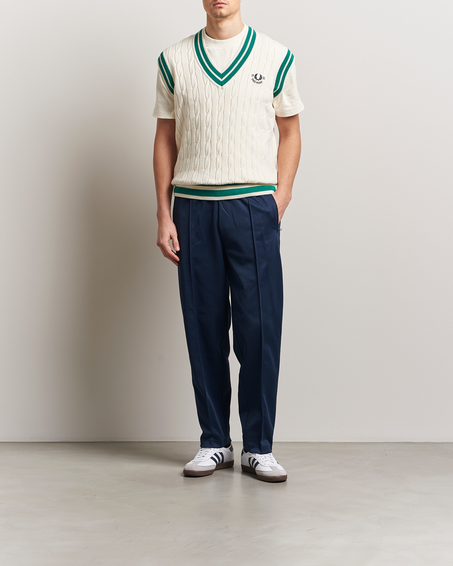 Herr | Byxor | Fred Perry | Two Color Taped Track Pants Tennis Blue
