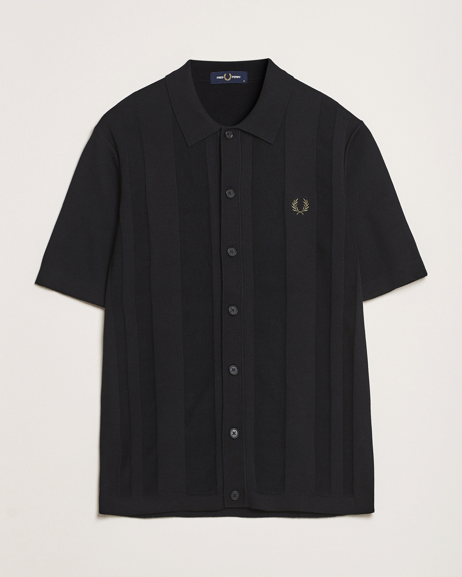Herr | Skjortor | Fred Perry | Knitted Short Sleeve Shirt Black
