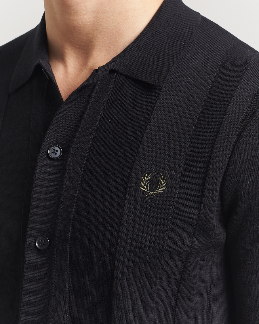 Herr | Skjortor | Fred Perry | Knitted Short Sleeve Shirt Black