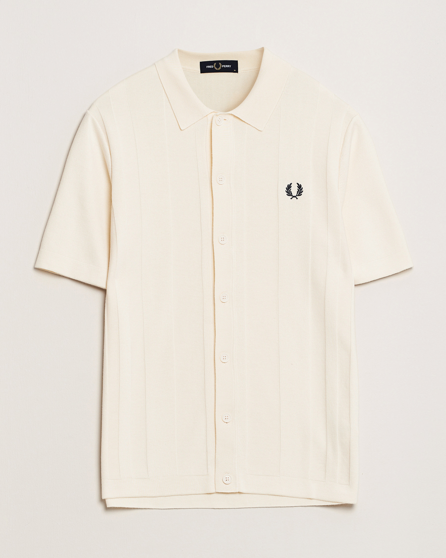 Herr | Skjortor | Fred Perry | Knitted Short Sleeve Shirt Ecru