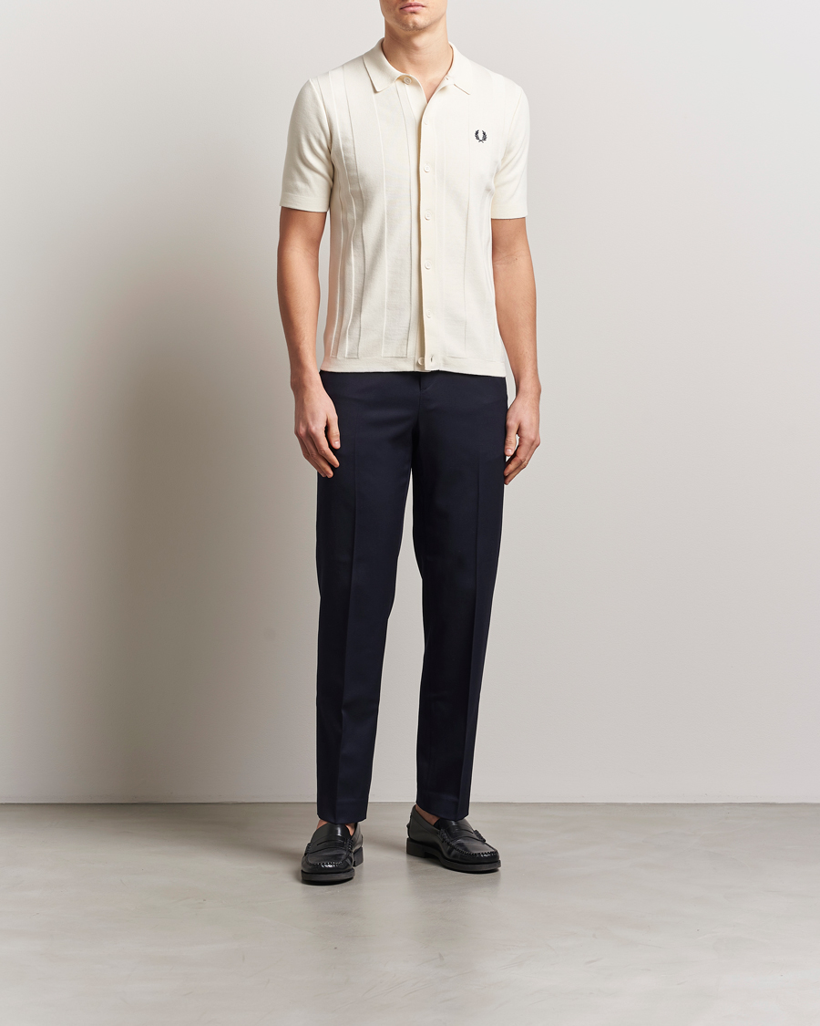Herr | Skjortor | Fred Perry | Knitted Short Sleeve Shirt Ecru