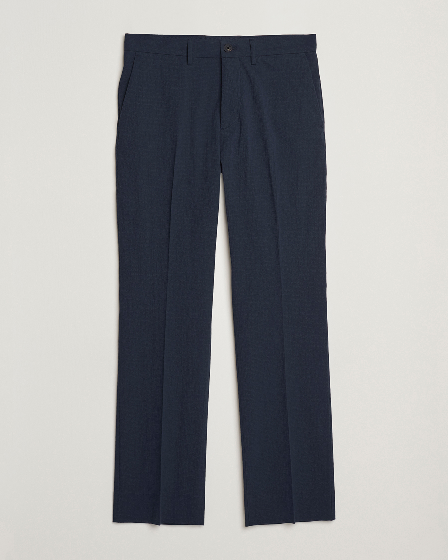 Herr | Byxor | J.Lindeberg | Dropper Seersucker Pants Navy