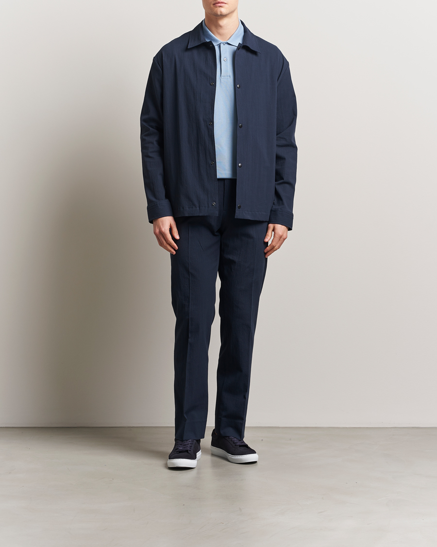 Herr | Byxor | J.Lindeberg | Dropper Seersucker Pants Navy