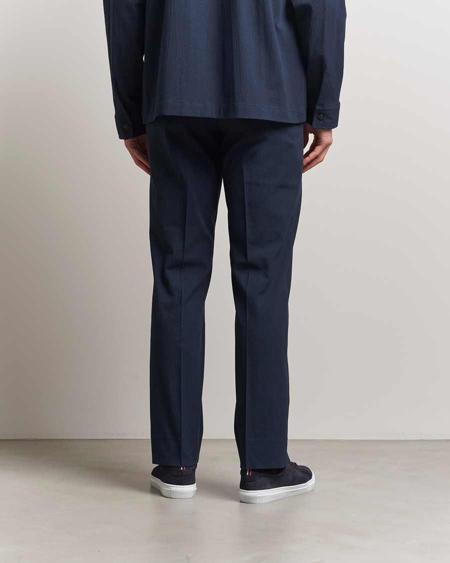 Herr | Byxor | J.Lindeberg | Dropper Seersucker Pants Navy