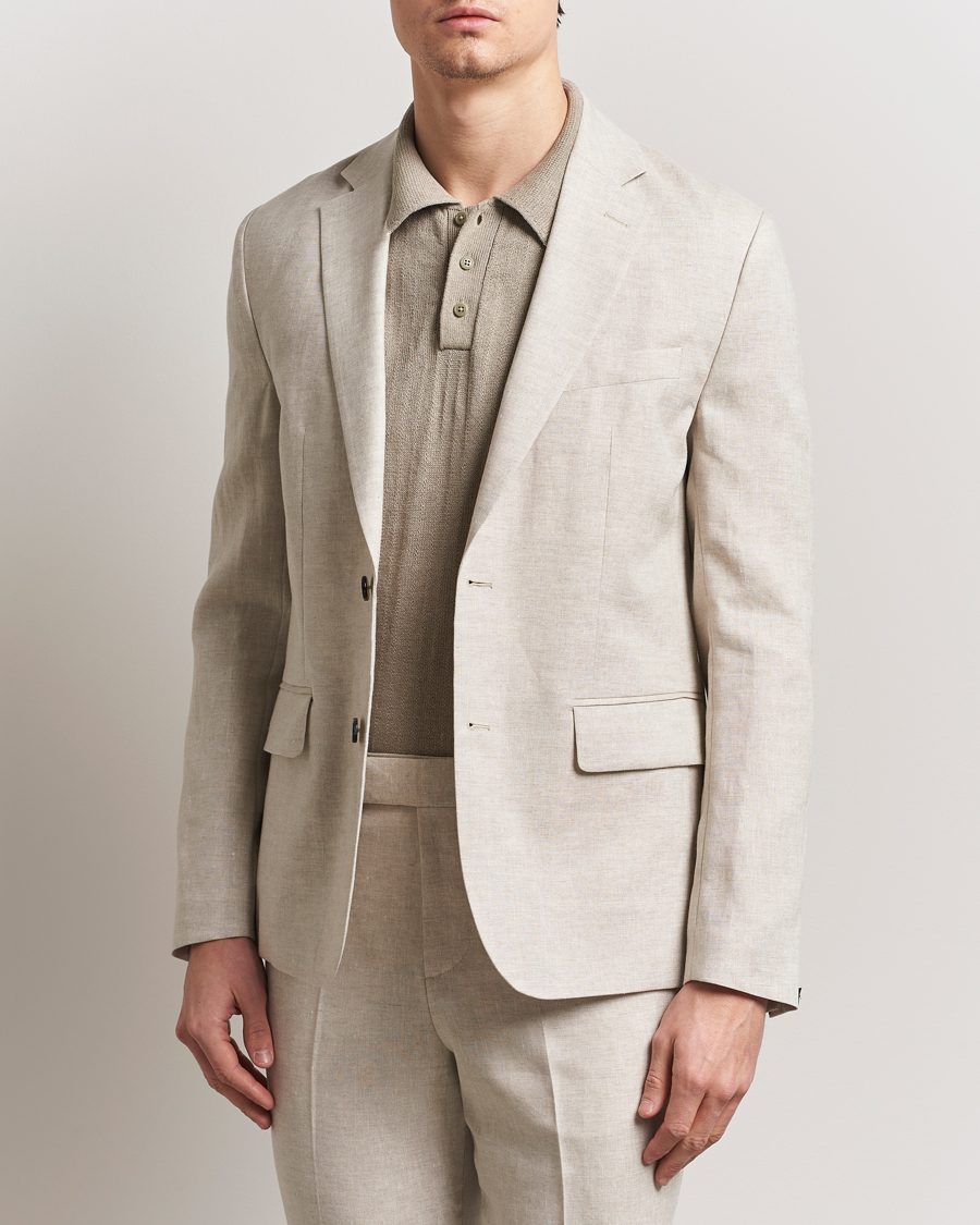 Herr | Kavajer | J.Lindeberg | Elton Unlined Super Linen Blazer Moonbeam