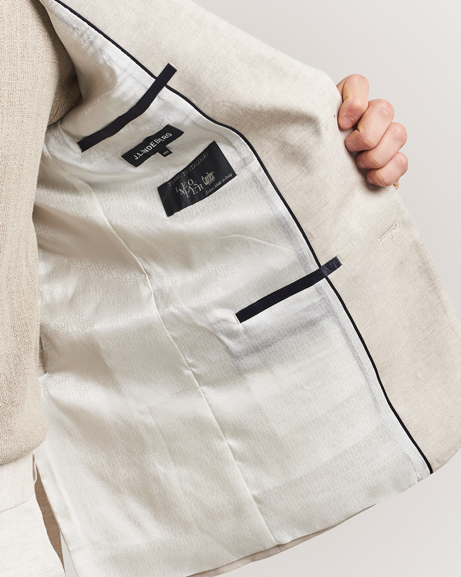 Herr | Kavajer | J.Lindeberg | Elton Unlined Super Linen Blazer Moonbeam