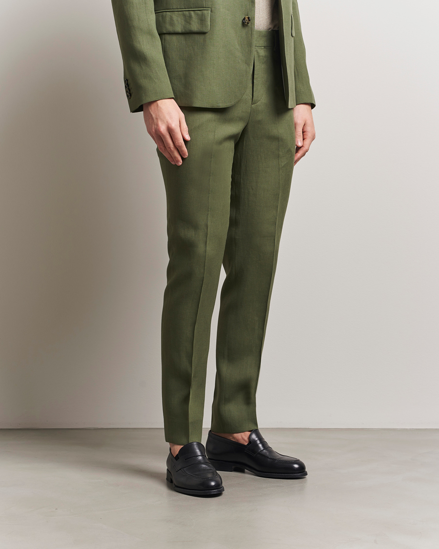Herr | Byxor | J.Lindeberg | Grant Super Linen Pants Olivinie