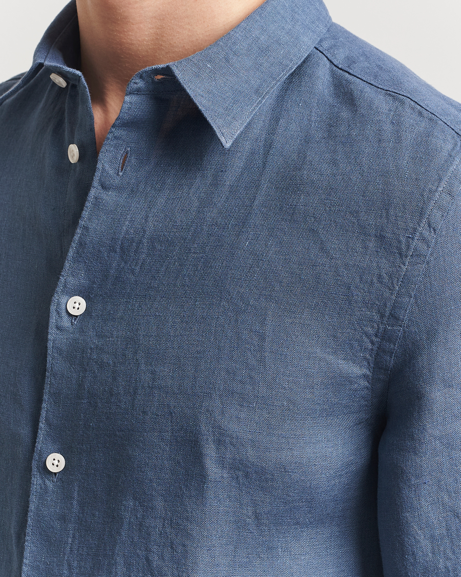 Herr | Skjortor | J.Lindeberg | Slim Linen Melange Shirt Rain Washed
