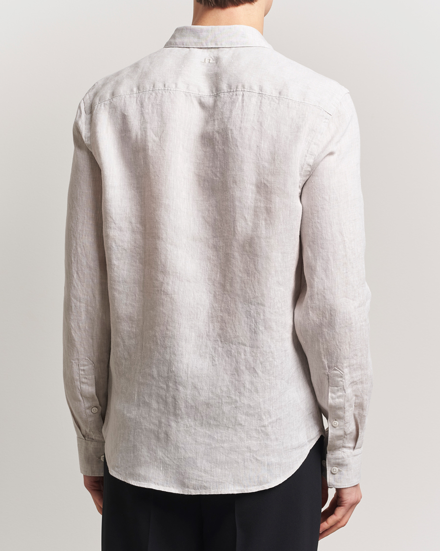 Herr | Skjortor | J.Lindeberg | Slim Linen Melange Shirt Moonbeam