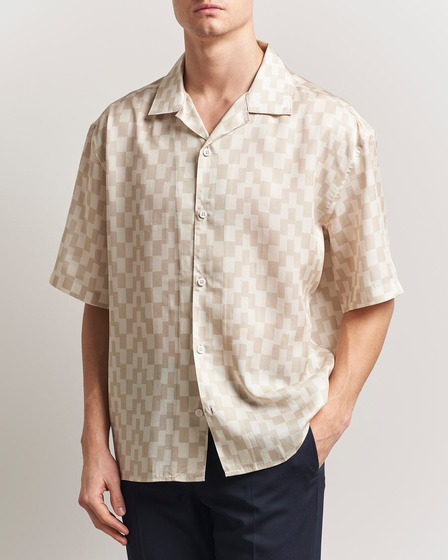 Herr | Skjortor | J.Lindeberg | Ellis Stack Bridge Print Shirt Moonbeam