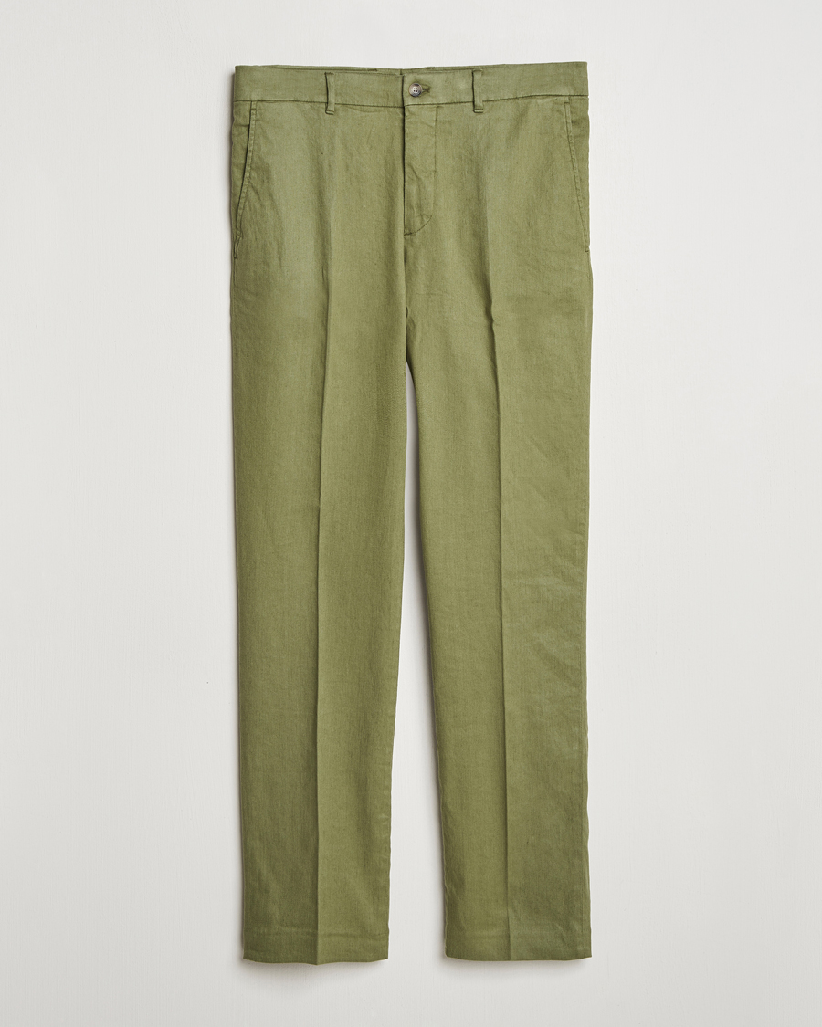 Herr | Byxor | J.Lindeberg | Lois Linen Stretch Pants Olivinie