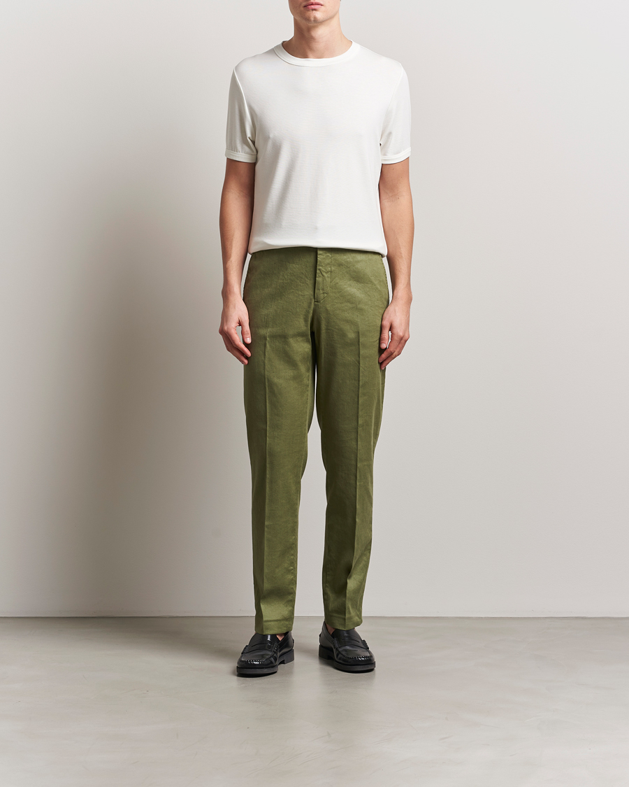 Herr | Byxor | J.Lindeberg | Lois Linen Stretch Pants Olivinie
