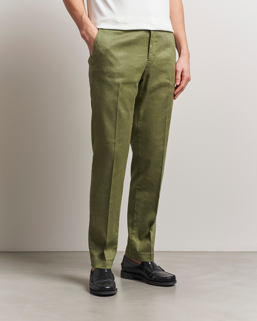 Herr | Byxor | J.Lindeberg | Lois Linen Stretch Pants Olivinie