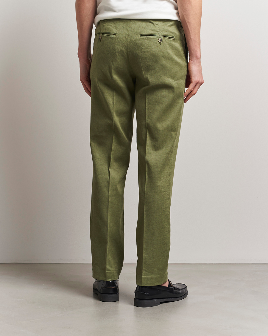 Herr | Byxor | J.Lindeberg | Lois Linen Stretch Pants Olivinie