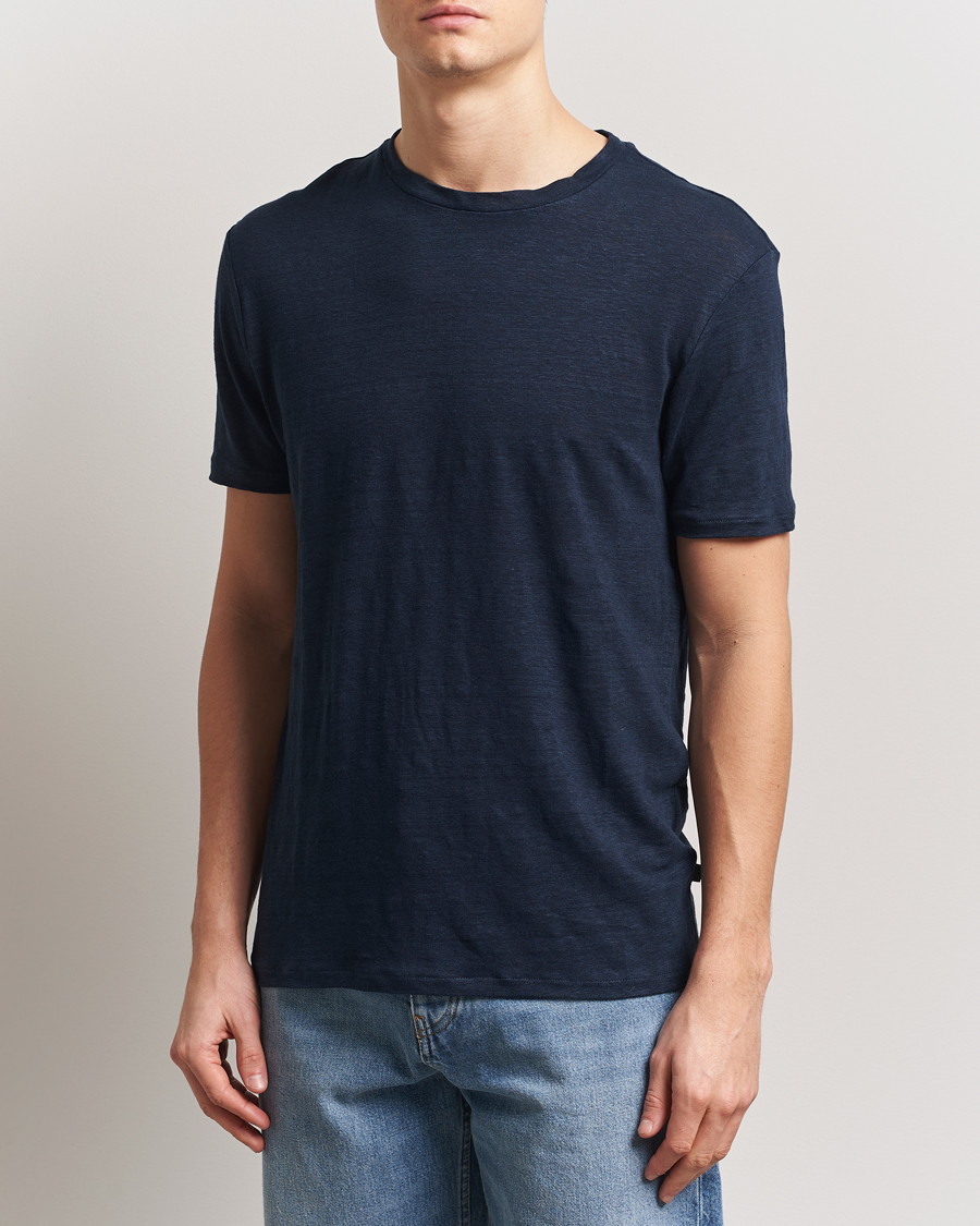 Herr | T-Shirts | J.Lindeberg | Coma Linen T-Shirt Navy