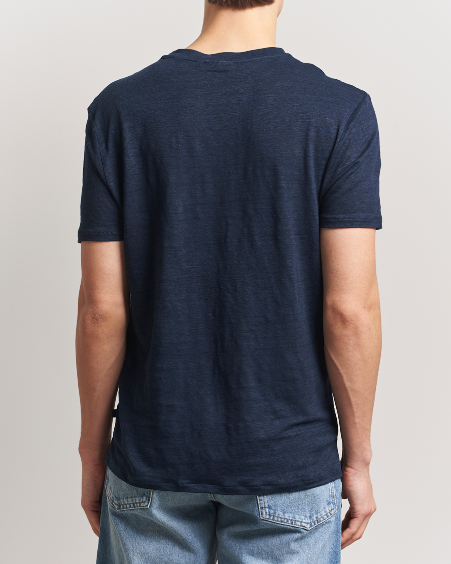 Herr | T-Shirts | J.Lindeberg | Coma Linen T-Shirt Navy