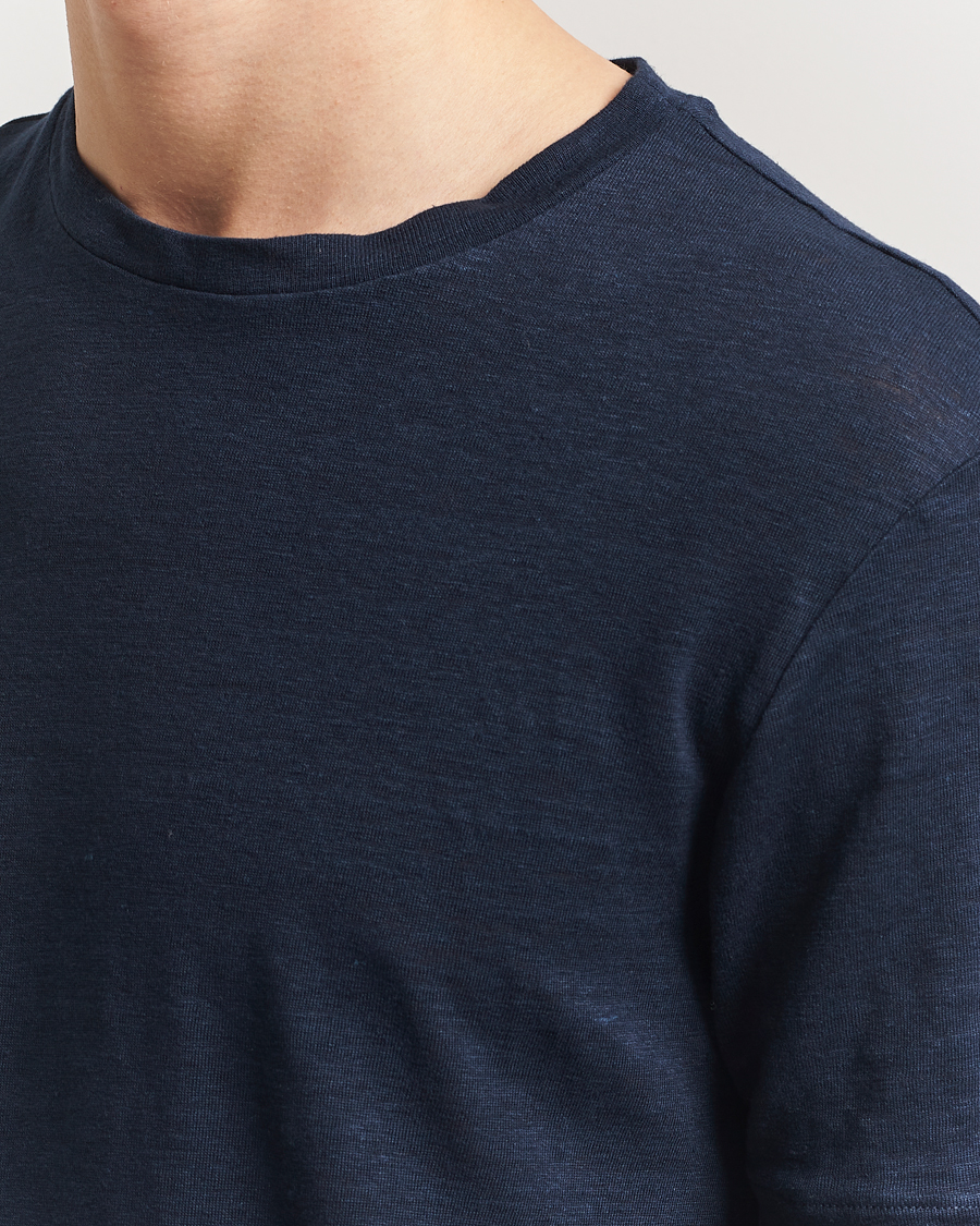 Herr | T-Shirts | J.Lindeberg | Coma Linen T-Shirt Navy