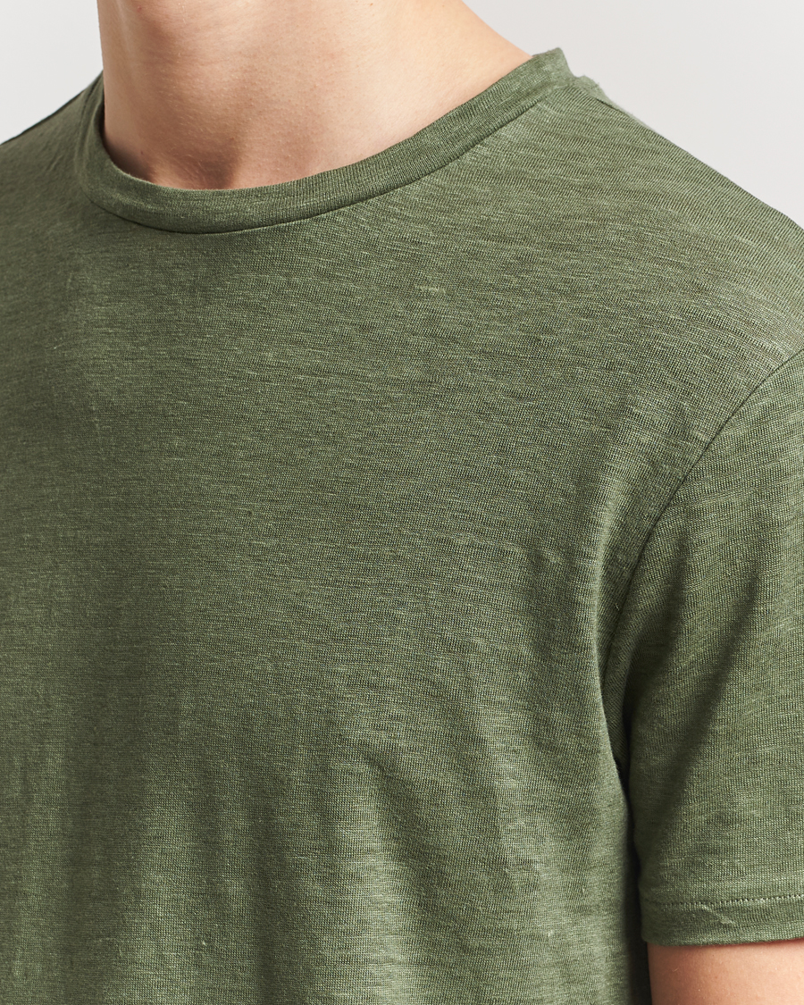 Herr | T-Shirts | J.Lindeberg | Coma Linen T-Shirt Olivinie