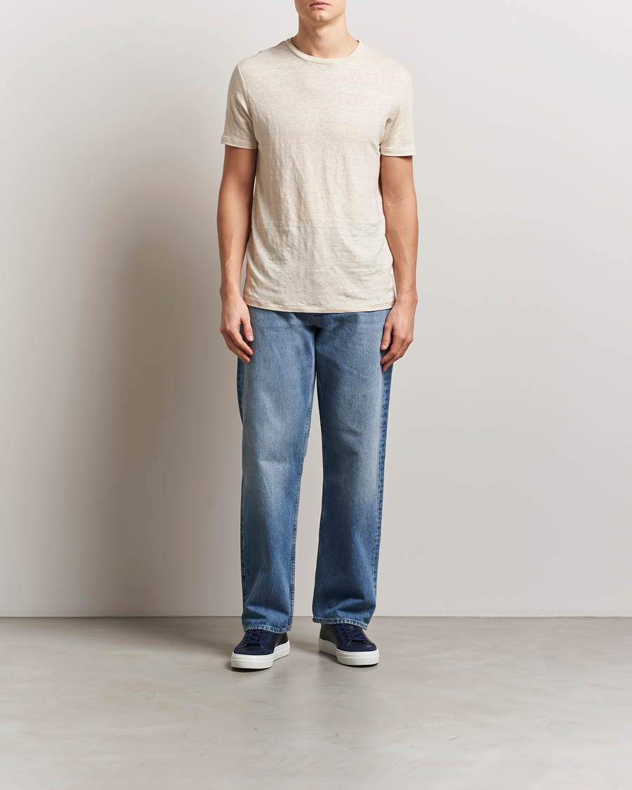 Herr | T-Shirts | J.Lindeberg | Coma Linen T-Shirt Moonbeam