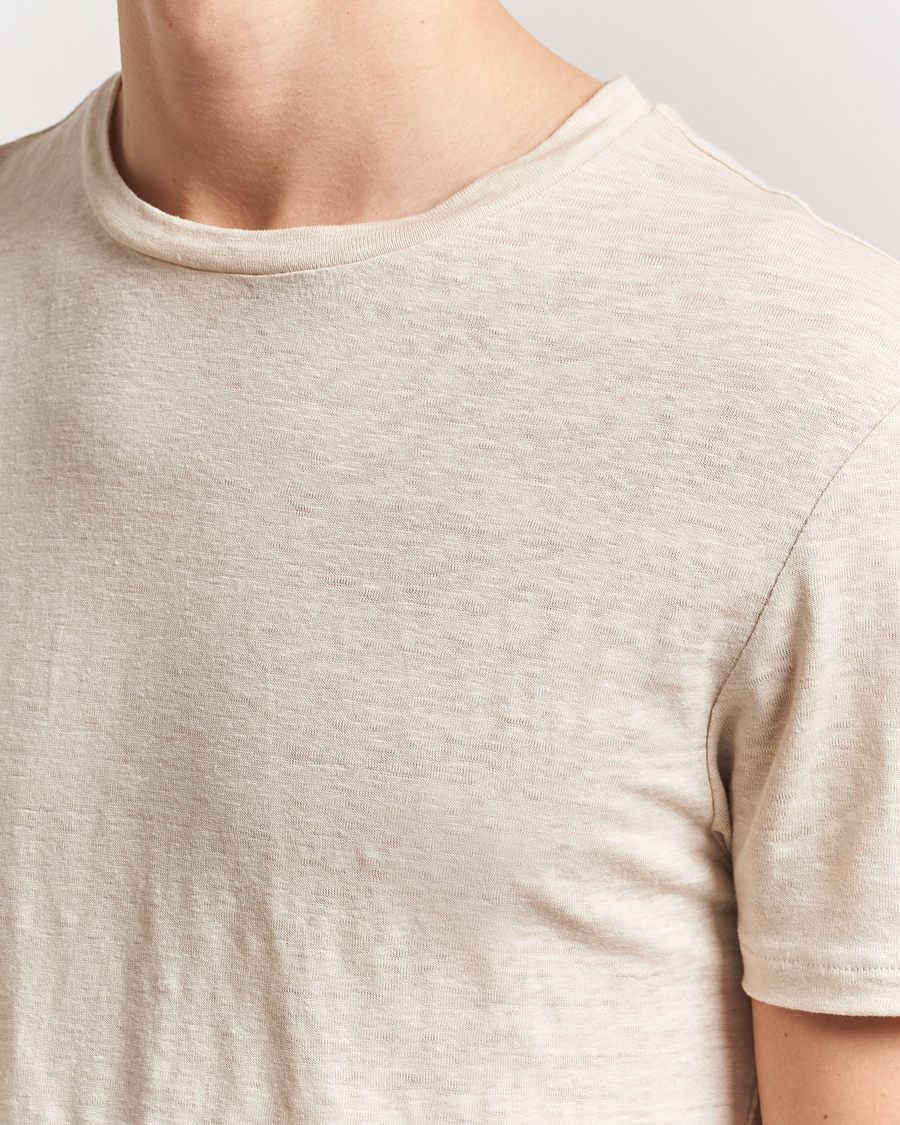 Herr | T-Shirts | J.Lindeberg | Coma Linen T-Shirt Moonbeam
