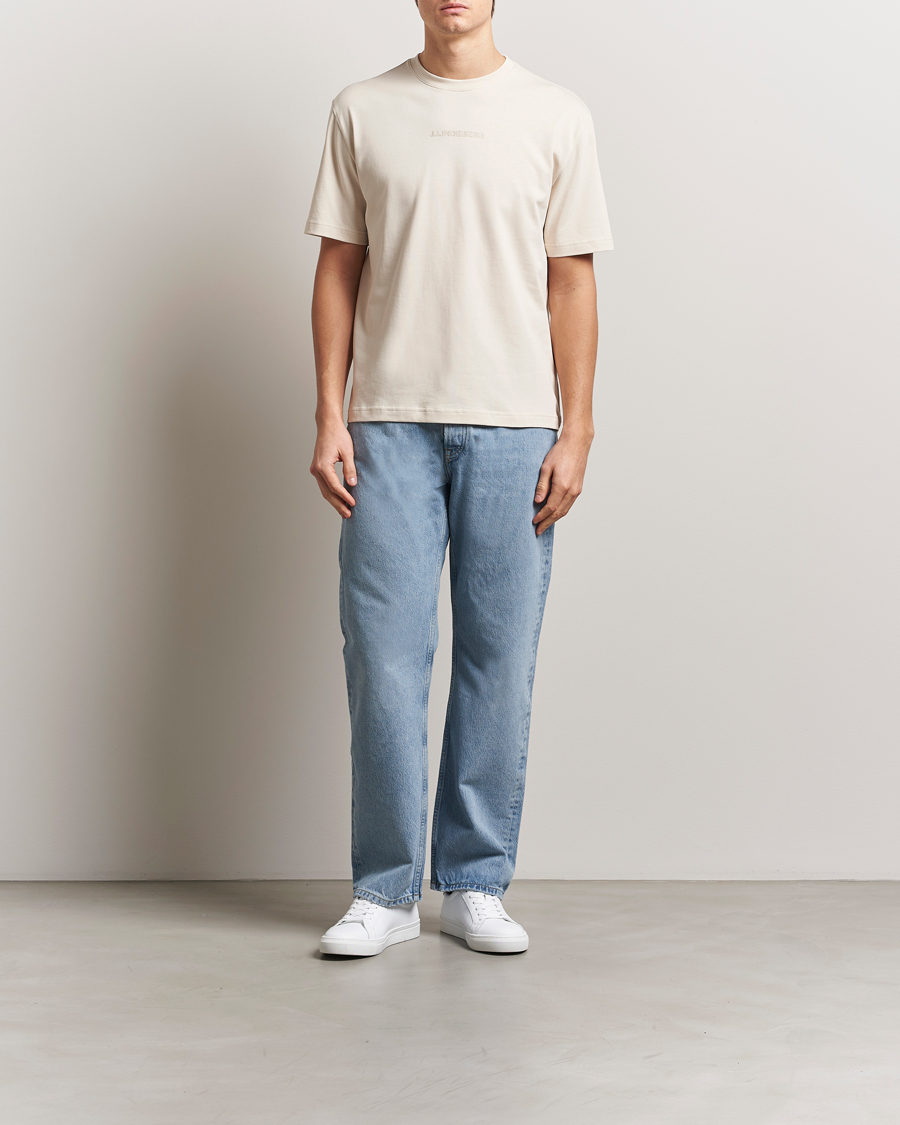 Herr | T-Shirts | J.Lindeberg | Hale Heavy Logo T-Shirt Moonbeam