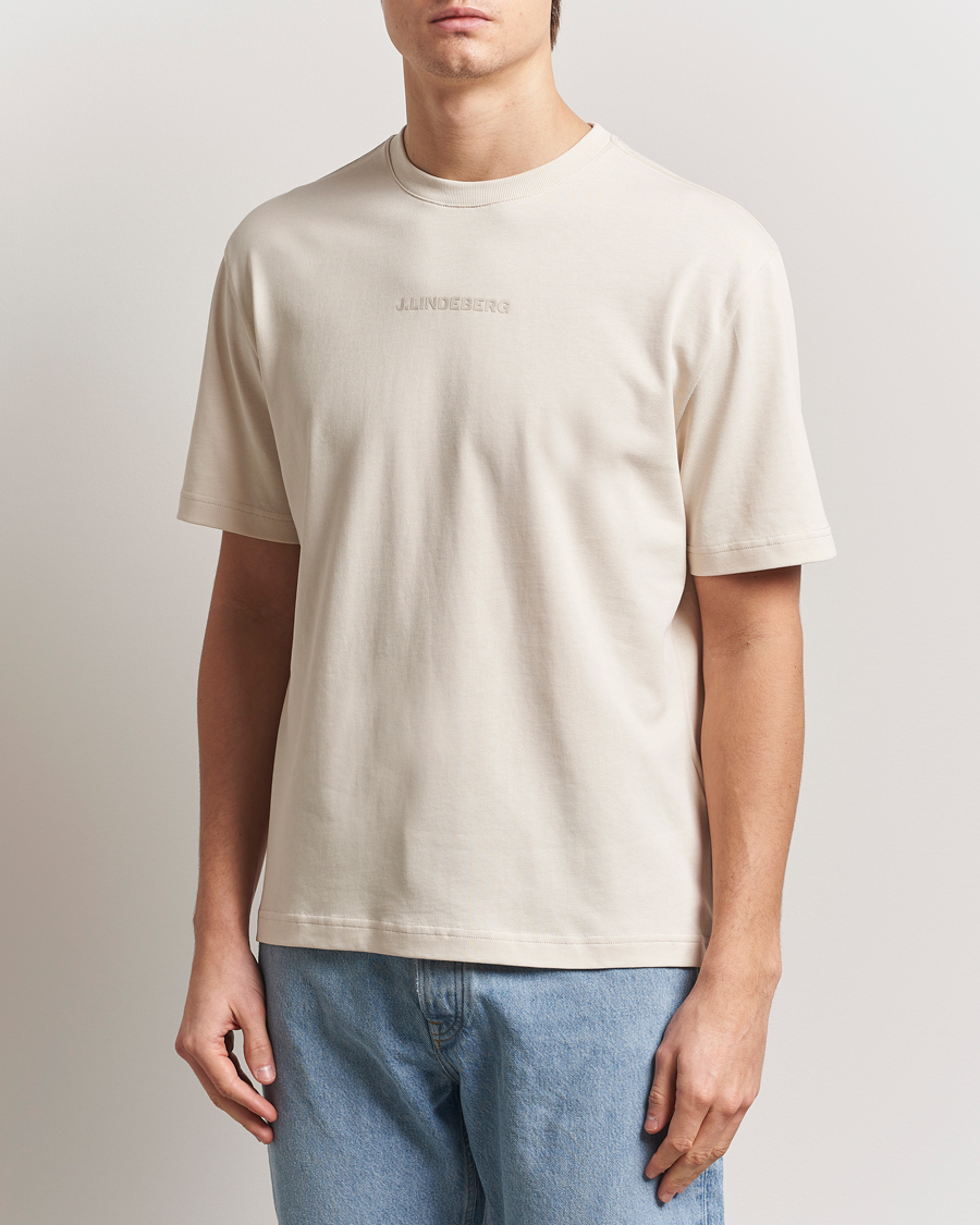Herr | T-Shirts | J.Lindeberg | Hale Heavy Logo T-Shirt Moonbeam