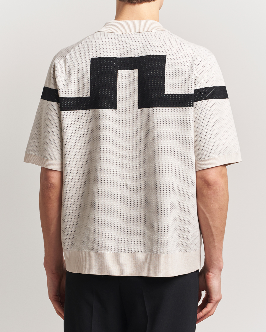 Herr | Skjortor | J.Lindeberg | Rayne Short Sleeve Knitted Shirt Moonbeam