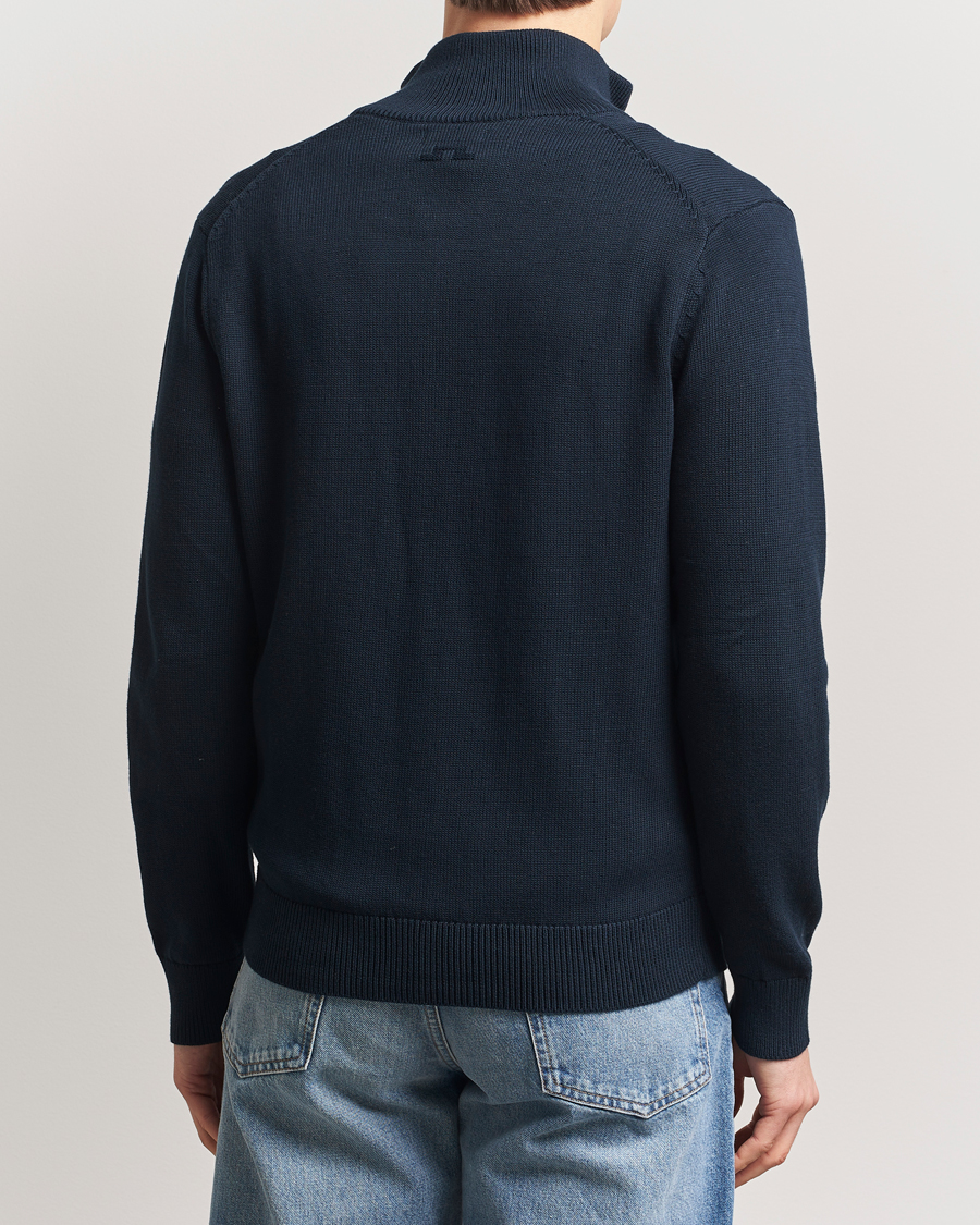 Herr | Tröjor | J.Lindeberg | Alexis Full Zip Cotton Cardigan Navy