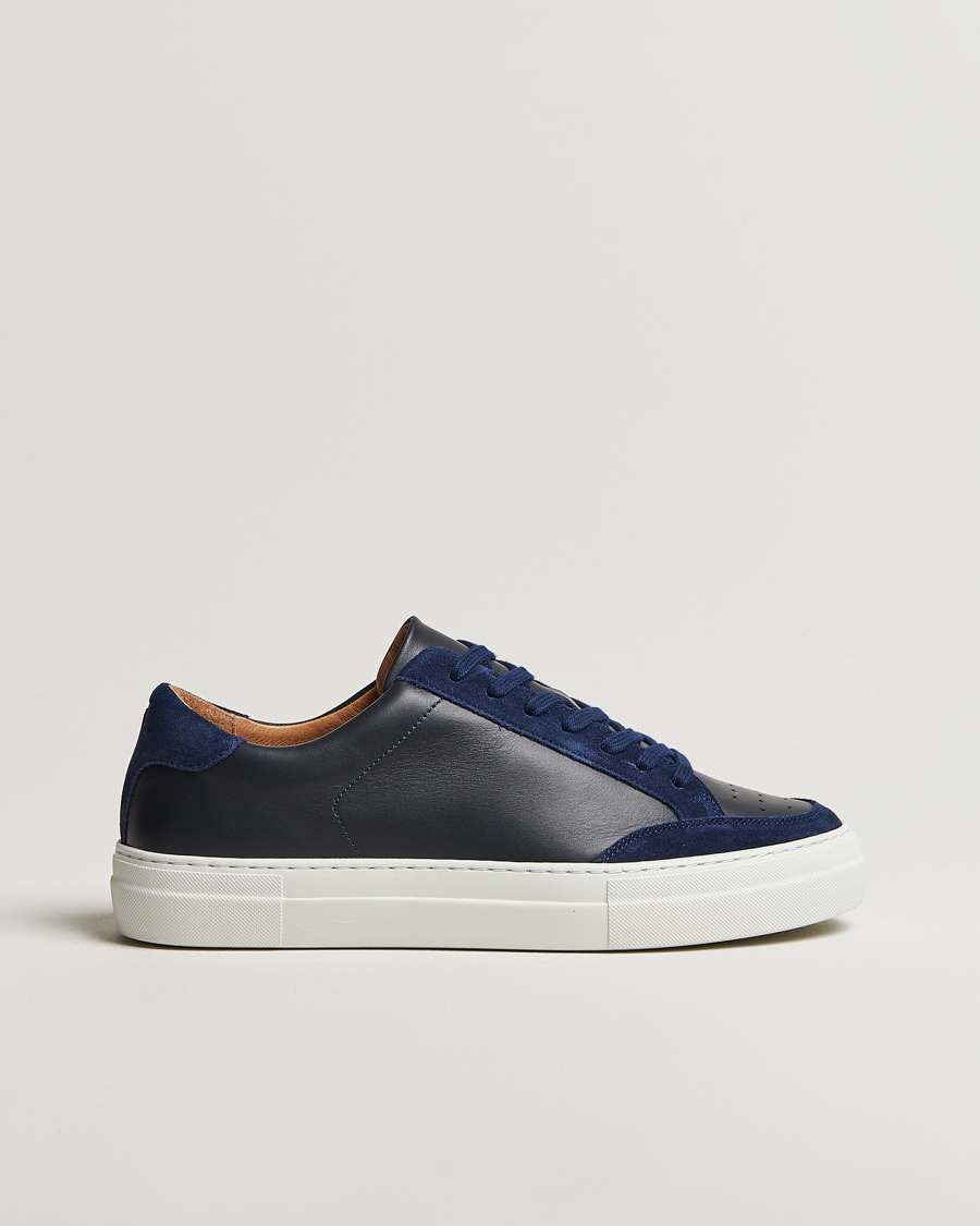 Herr | Sneakers | J.Lindeberg | Art Signature Leather Sneaker Navy