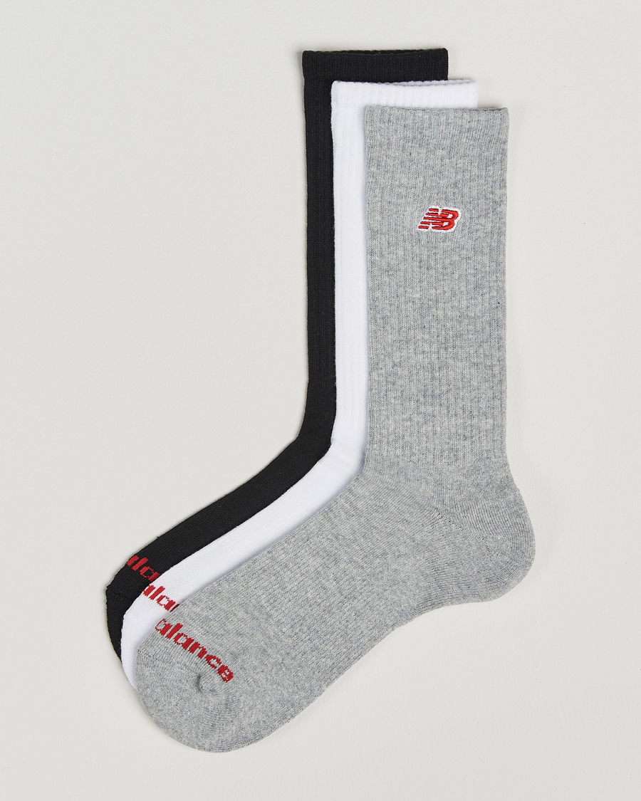 Herr | Underkläder | New Balance | 3-Pack Patch Logo Socks White/Grey/Black